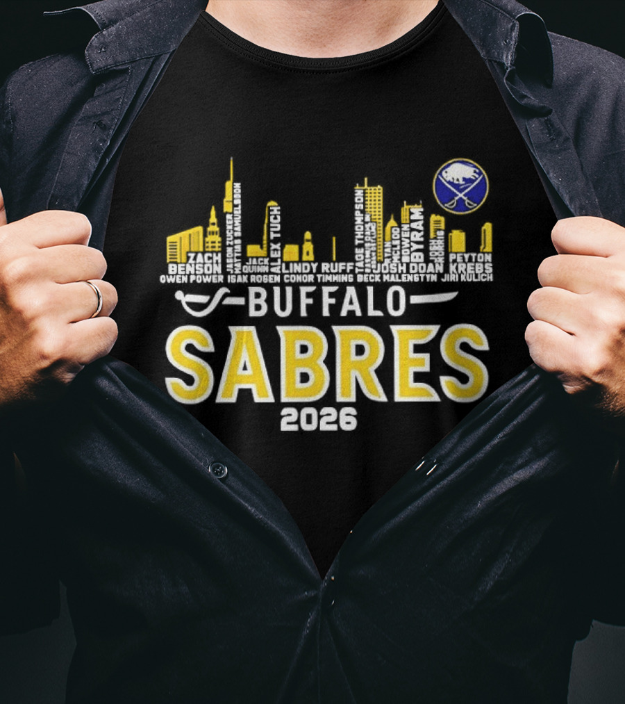 Buffalo Sabres 2026 Skyline NHL Players T-Shirt