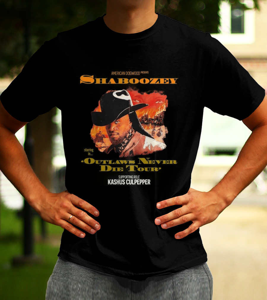 Shaboozey Outlaws Never Die Tour 2026 North America Schedule Dates Cowboy Flames T-Shirt
