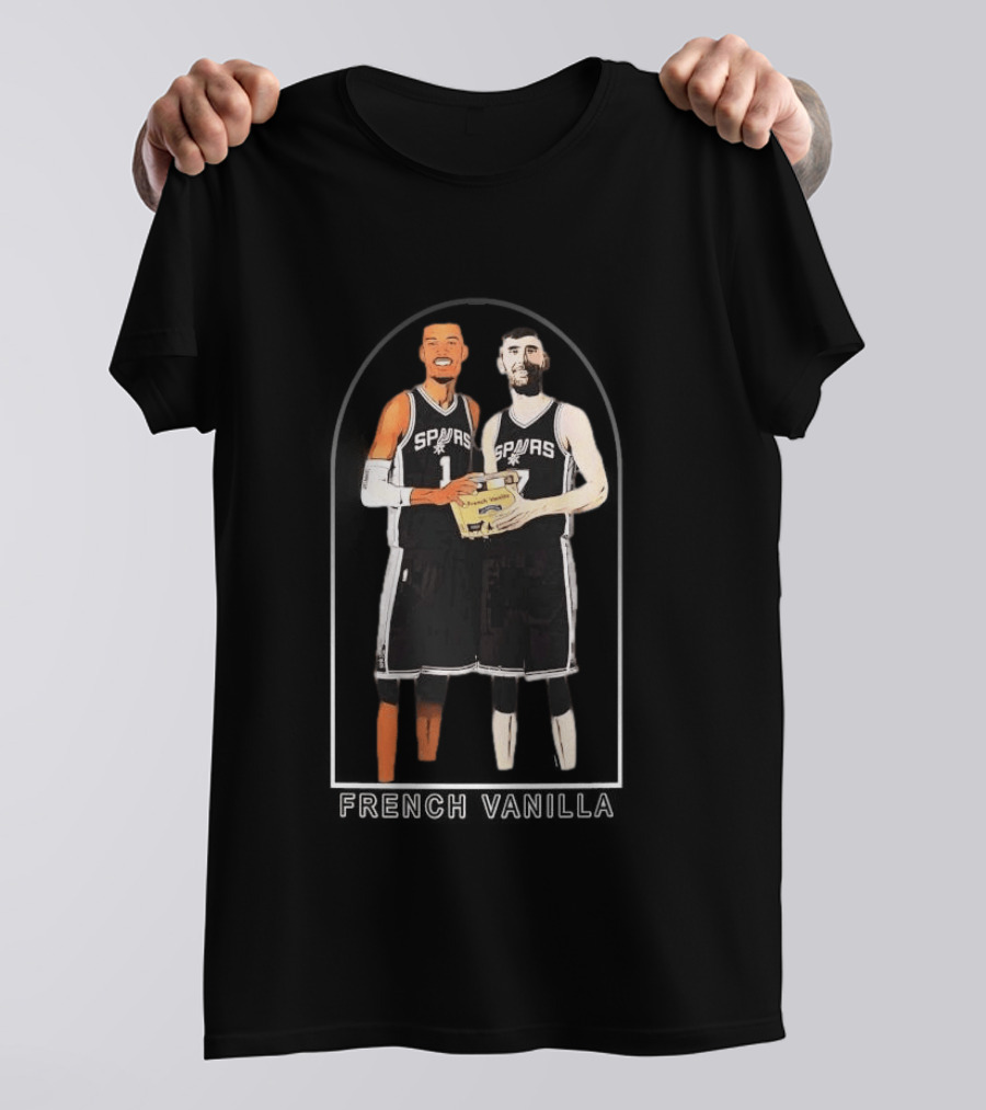 Spurs Duo French Vanilla Victor Wembanyama Luke Kornet Collaboration T-Shirt