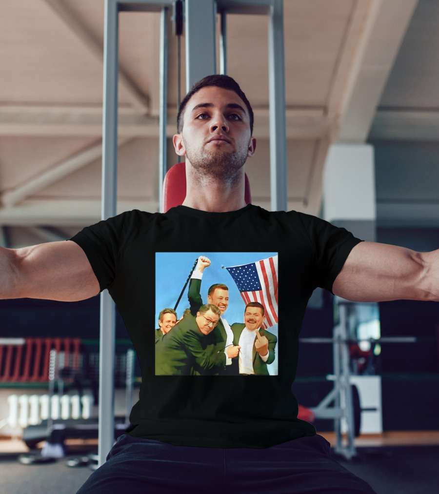 Jimmy Kimmel Meme American Flag Satire T-Shirt