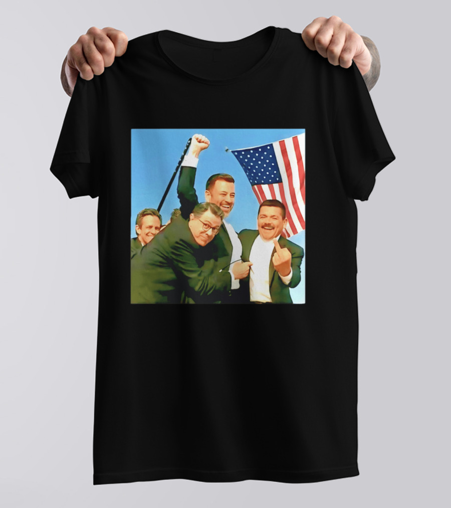 Jimmy Kimmel Meme American Flag Satire T-Shirt
