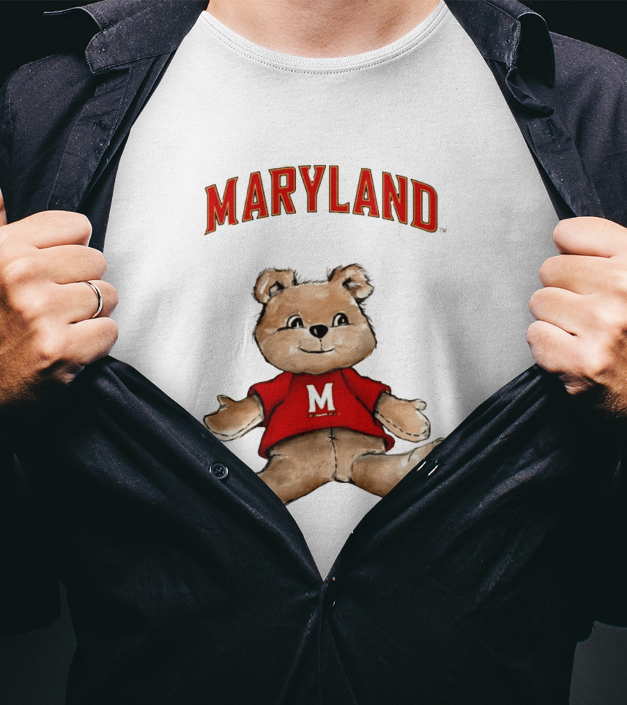 Maryland Terrapins Teddy Bear Cartoon M Sweater T-Shirt