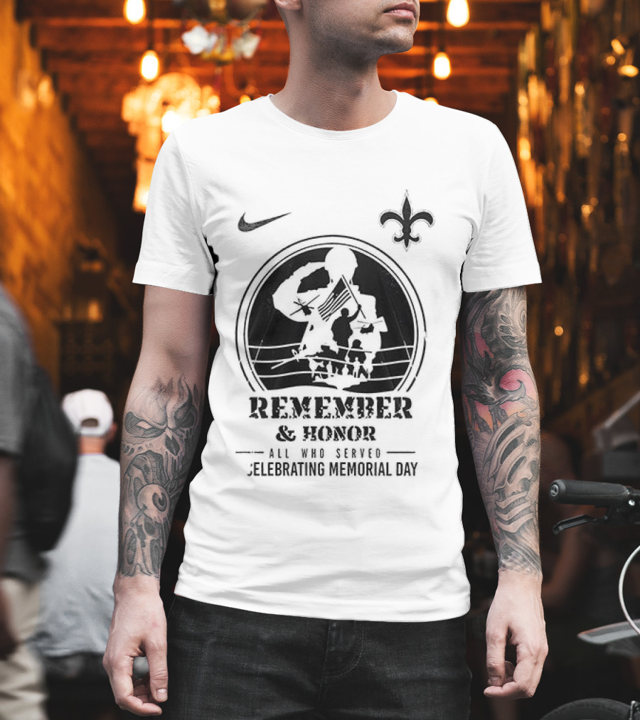 New Orleans Saints Nike Remember And Honor We Owe Them All Memorial Day T-Shirt