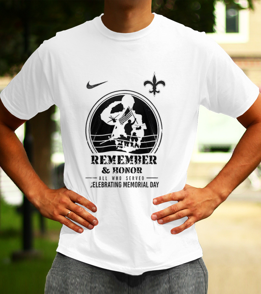 New Orleans Saints Nike Remember And Honor We Owe Them All Memorial Day T-Shirt