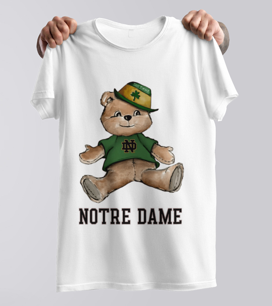 Notre Dame Fighting Irish Teddy Bear ND Logo Hat T-Shirt