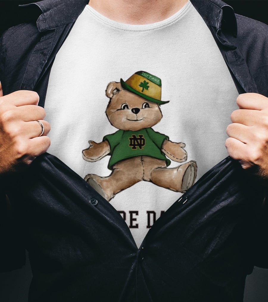 Notre Dame Fighting Irish Teddy Bear ND Logo Hat T-Shirt