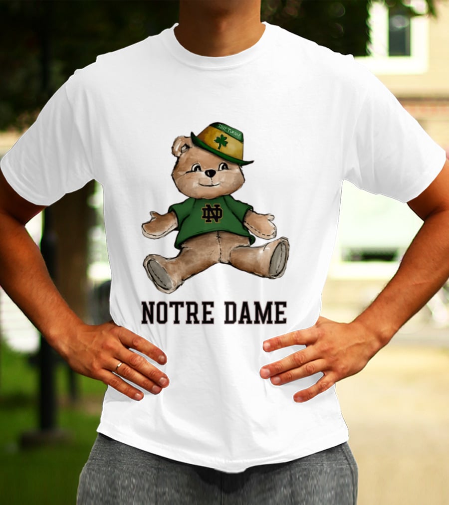 Notre Dame Fighting Irish Teddy Bear ND Logo Hat T-Shirt
