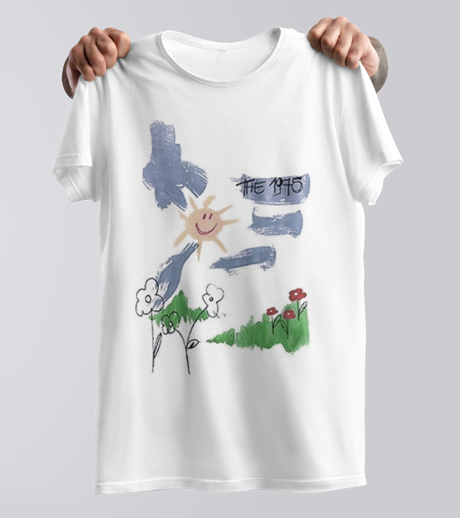The 1975 Doodle Happy Sun And Flowers T-Shirt