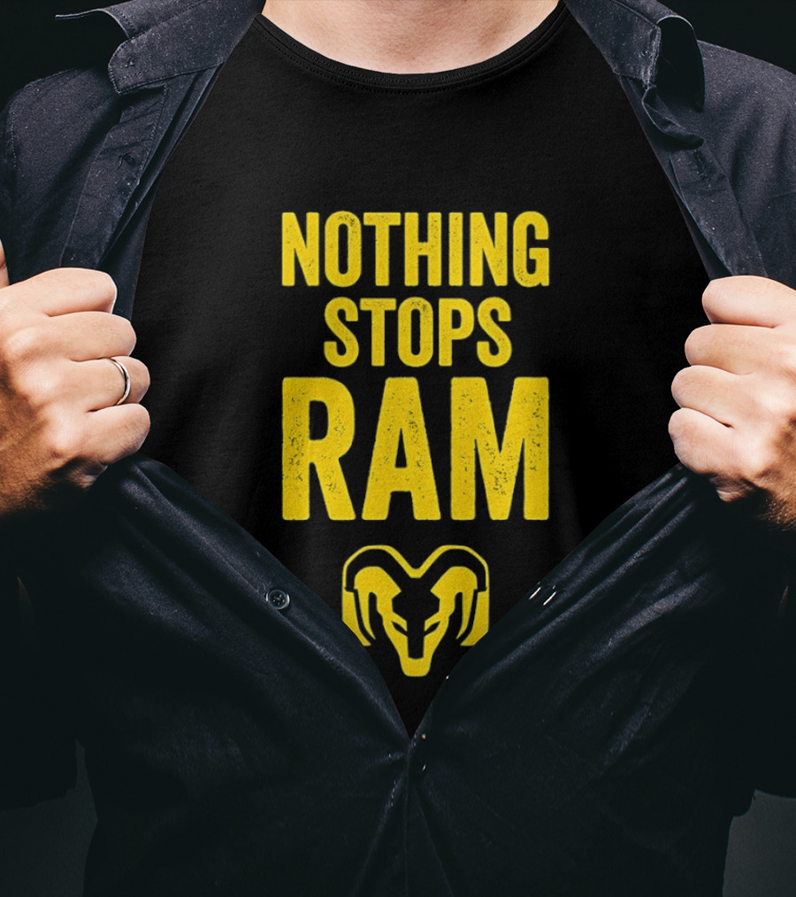 Nothing Stops Ram Bold Text With Ram Head T-Shirt