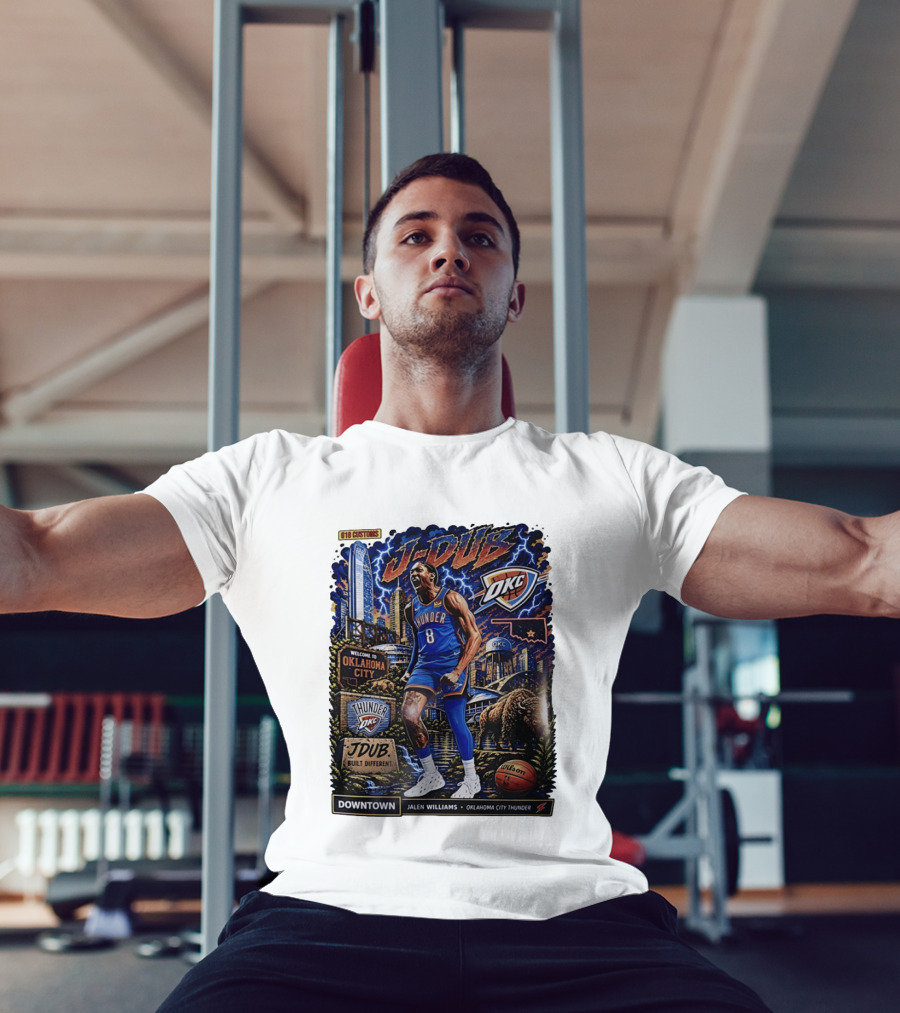 J Dub Oklahoma City Thunder Jalen Williams Downtown Comic OKC Basketball T-Shirt