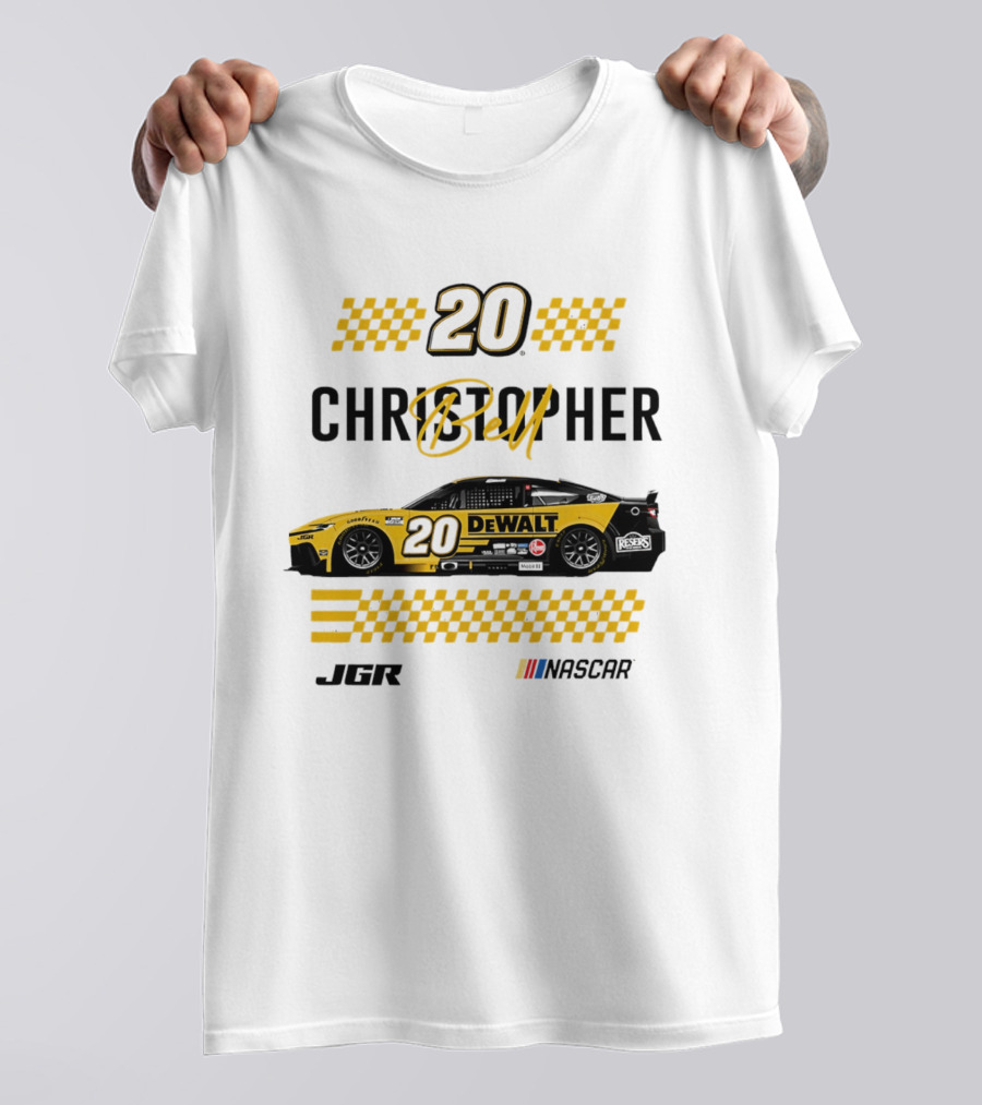 Christopher Bell 20 Dewalt Nascar Autographed JGR Racing T-Shirt