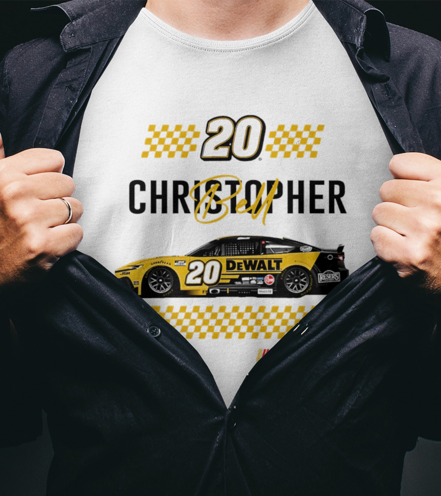 Christopher Bell 20 Dewalt Nascar Autographed JGR Racing T-Shirt