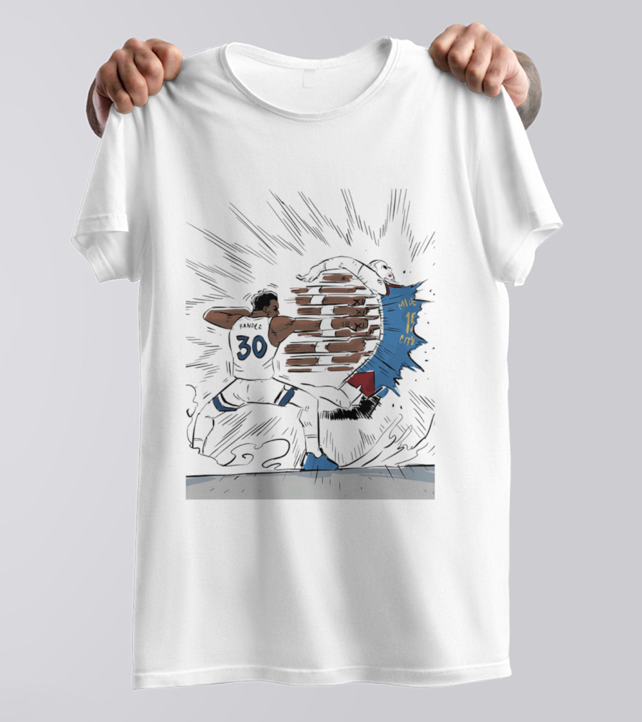 Randle Timberwolves Vs Jokic Nuggets Comic Style Slam Dunk Action T-Shirt