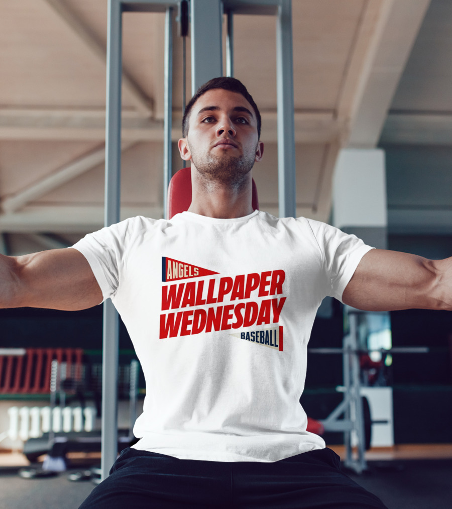 Los Angeles Angels Wallpaper Wednesday Baseball T-Shirt