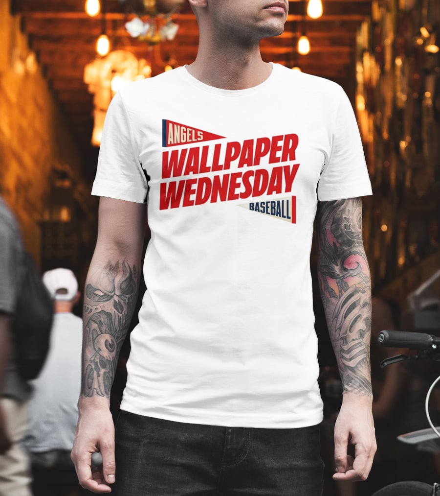 Los Angeles Angels Wallpaper Wednesday Baseball T-Shirt