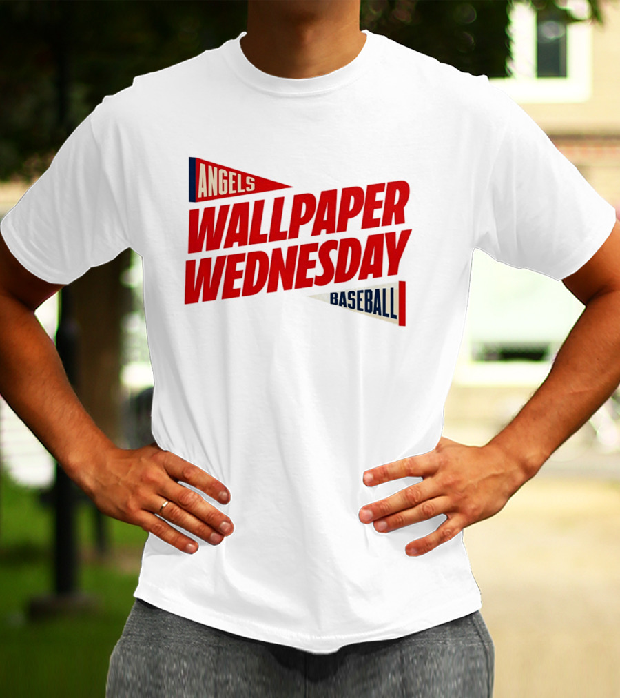 Los Angeles Angels Wallpaper Wednesday Baseball T-Shirt