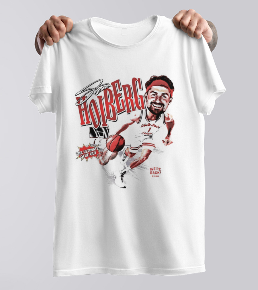 Sam Hoiberg Nebraska Cornhuskers Basketball Player Dribbling T-Shirt