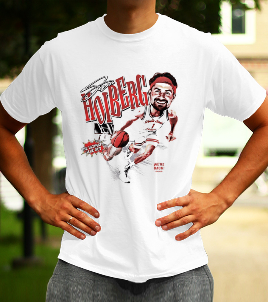 Sam Hoiberg Nebraska Cornhuskers Basketball Player Dribbling T-Shirt