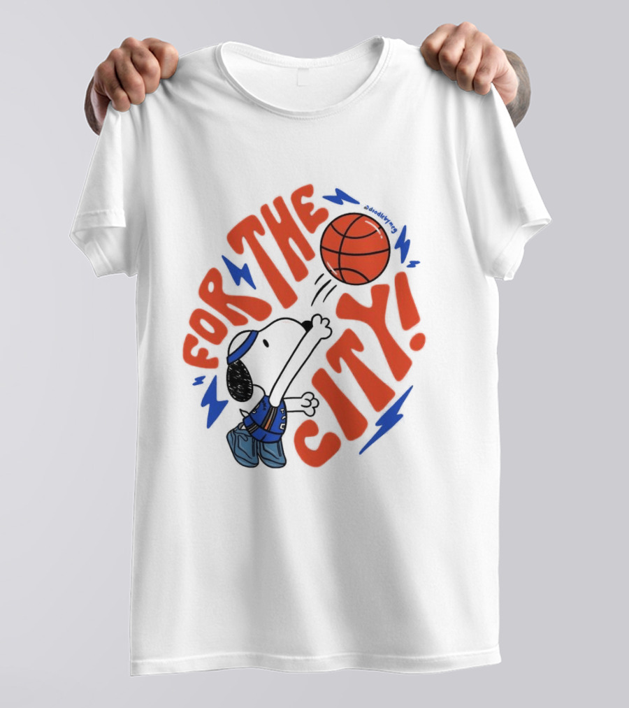 Snoopy For The City Oklahoma City Thunder Basketball T-Shirt