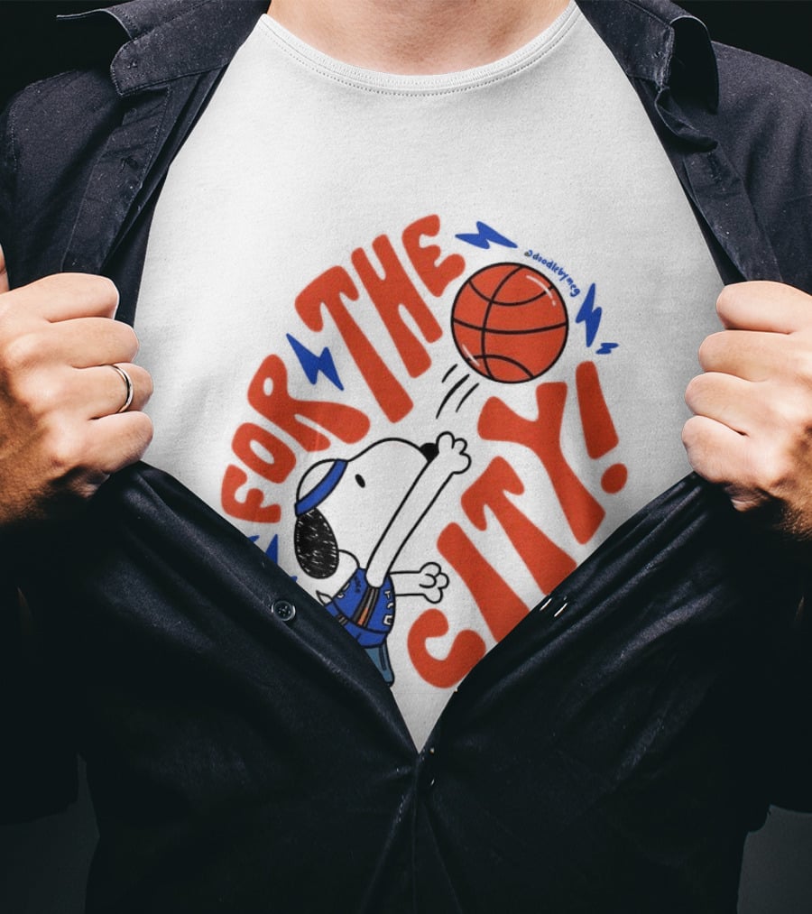 Snoopy For The City Oklahoma City Thunder Basketball T-Shirt