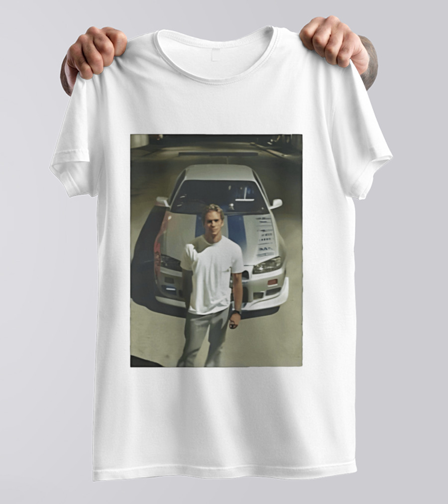 Paul Walker Nissan Skyline GT R R34 Fast And Furious Iconic Movie Car Scene T-Shirt