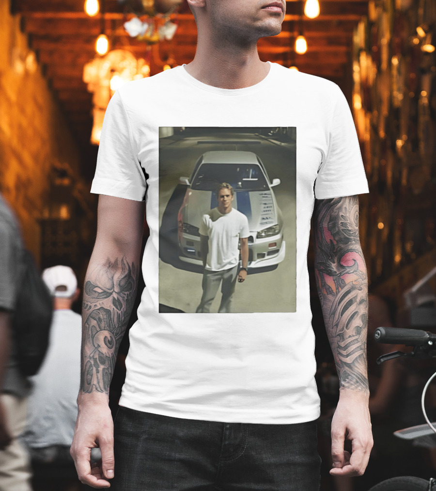 Paul Walker Nissan Skyline GT R R34 Fast And Furious Iconic Movie Car Scene T-Shirt