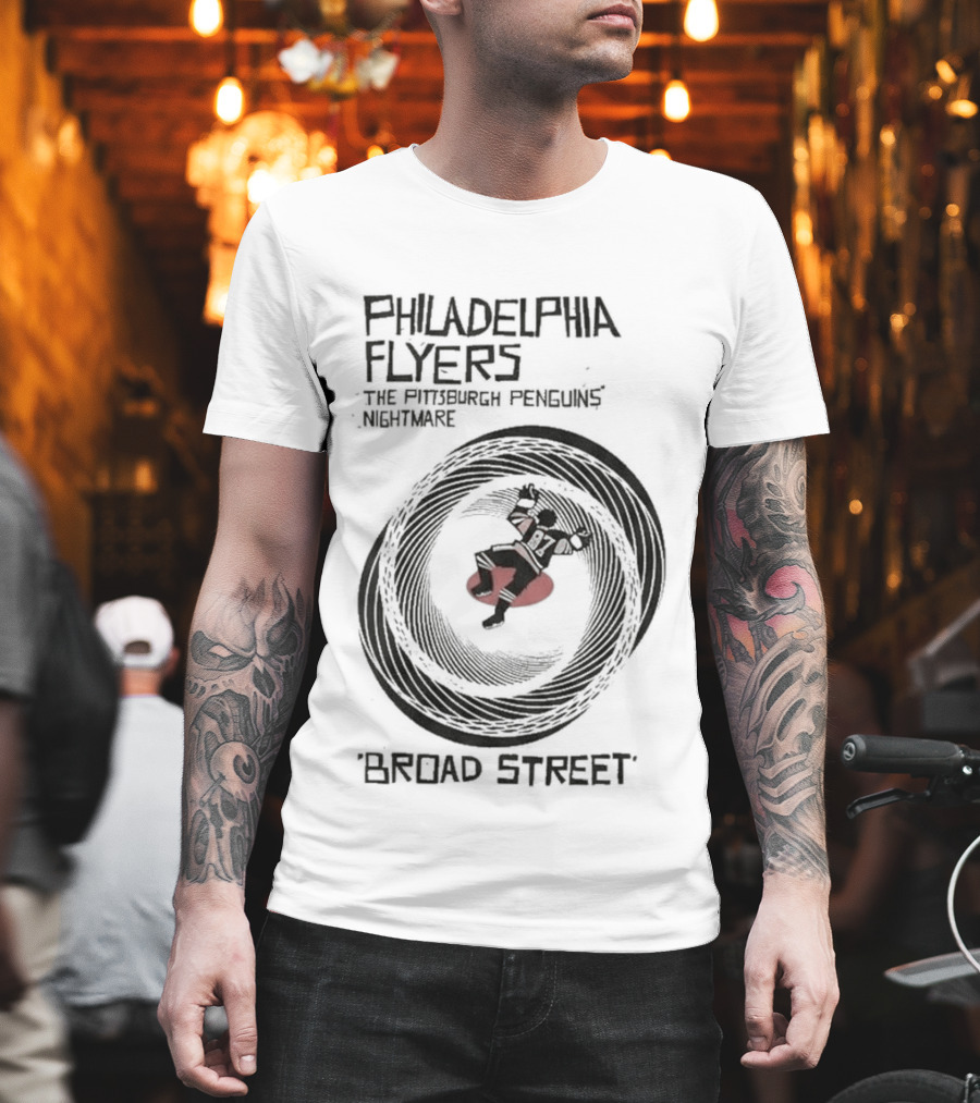 Philadelphia Flyers Pittsburgh Penguins Nightmare Broad Street Vertigo T-Shirt