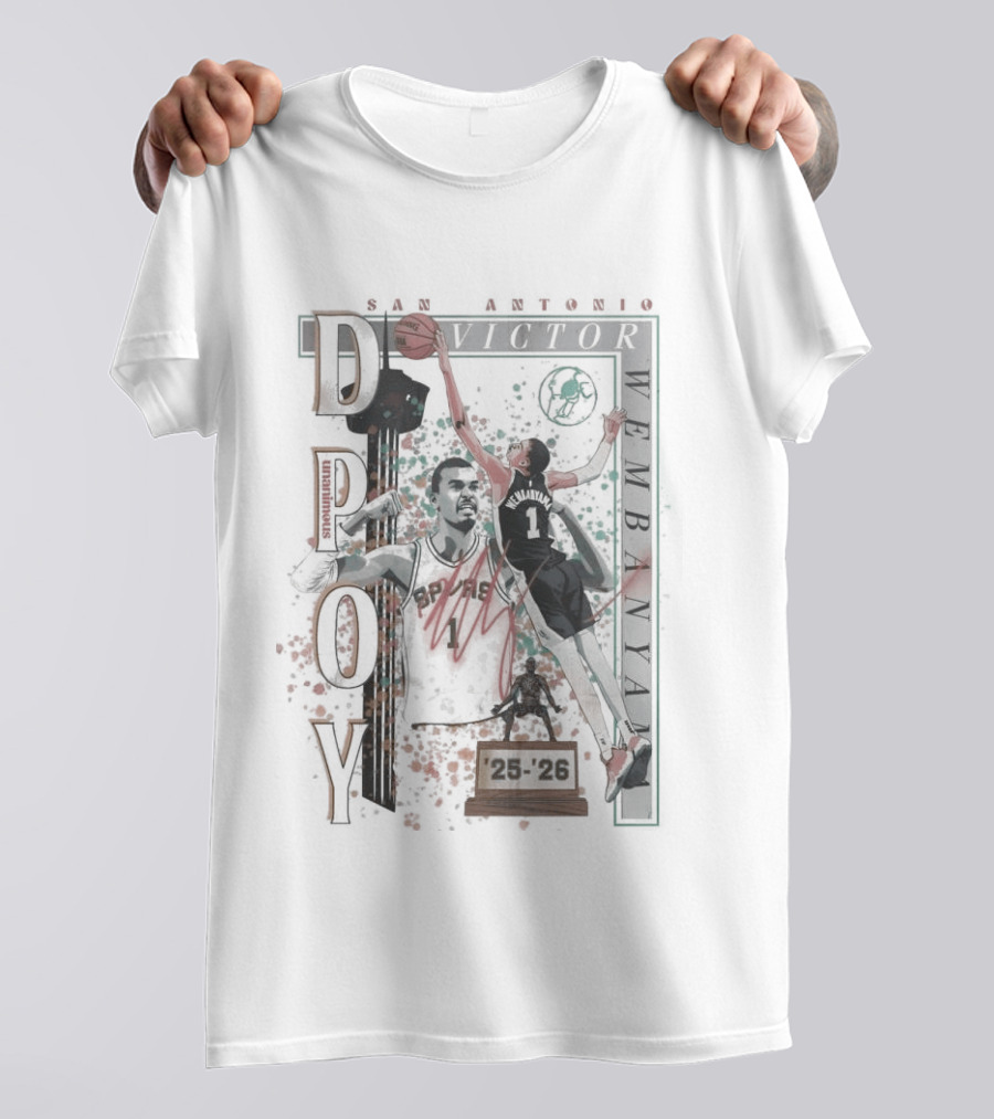 San Antonio Victor Wembanyama 2026 DPOY Basketball Spurs T-Shirt