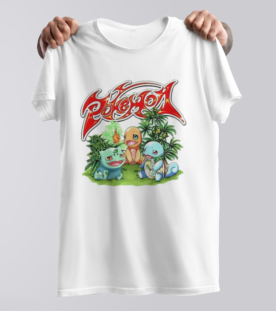 Pokémon Bulbasaur Charmander Squirtle Cannabis T-Shirt