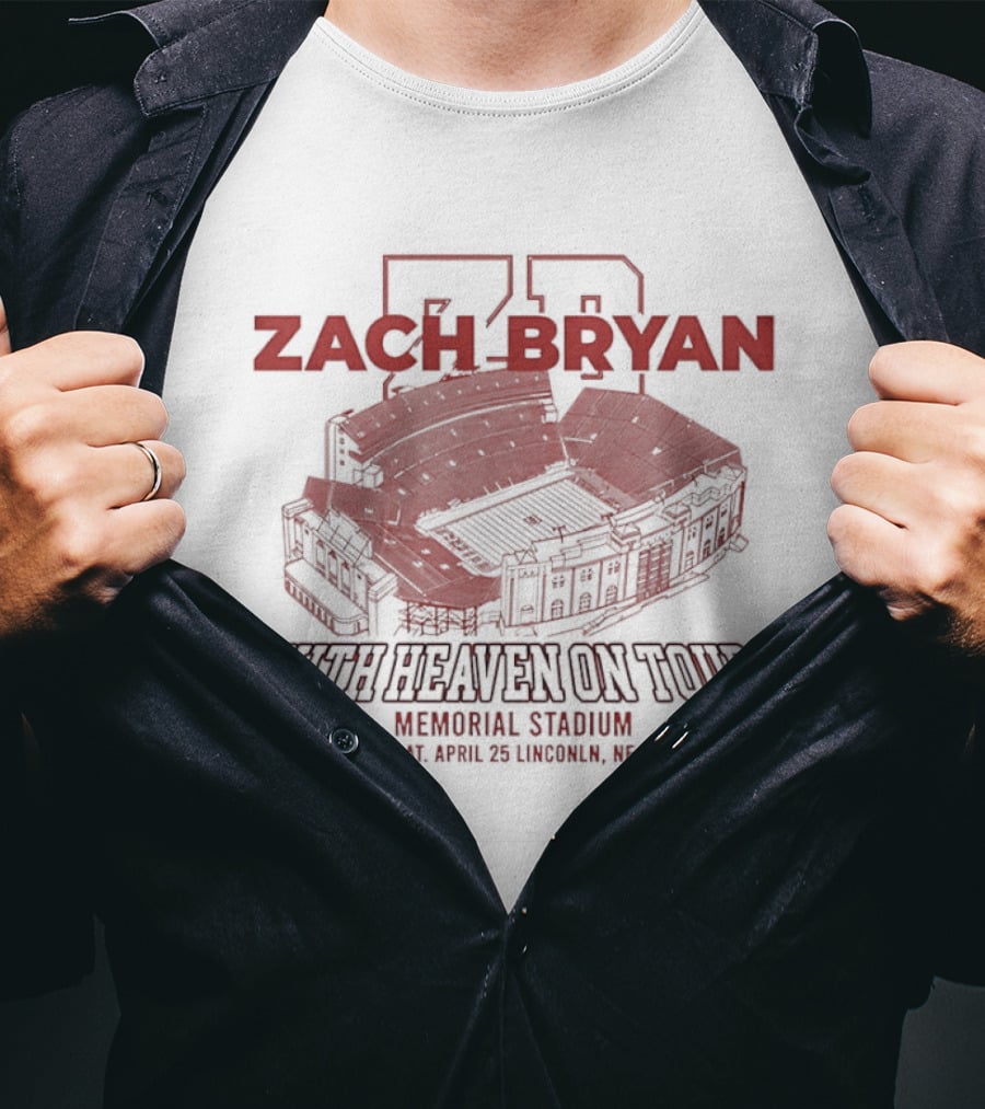 Zach Bryan With Heaven On Tour Memorial Stadium Lincoln Nebraska 2026 T-Shirt