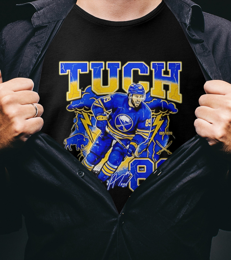 Alex Tuch 89 Buffalo Sabres NHL Lightning 2026 Ice Hockey Player T-Shirt