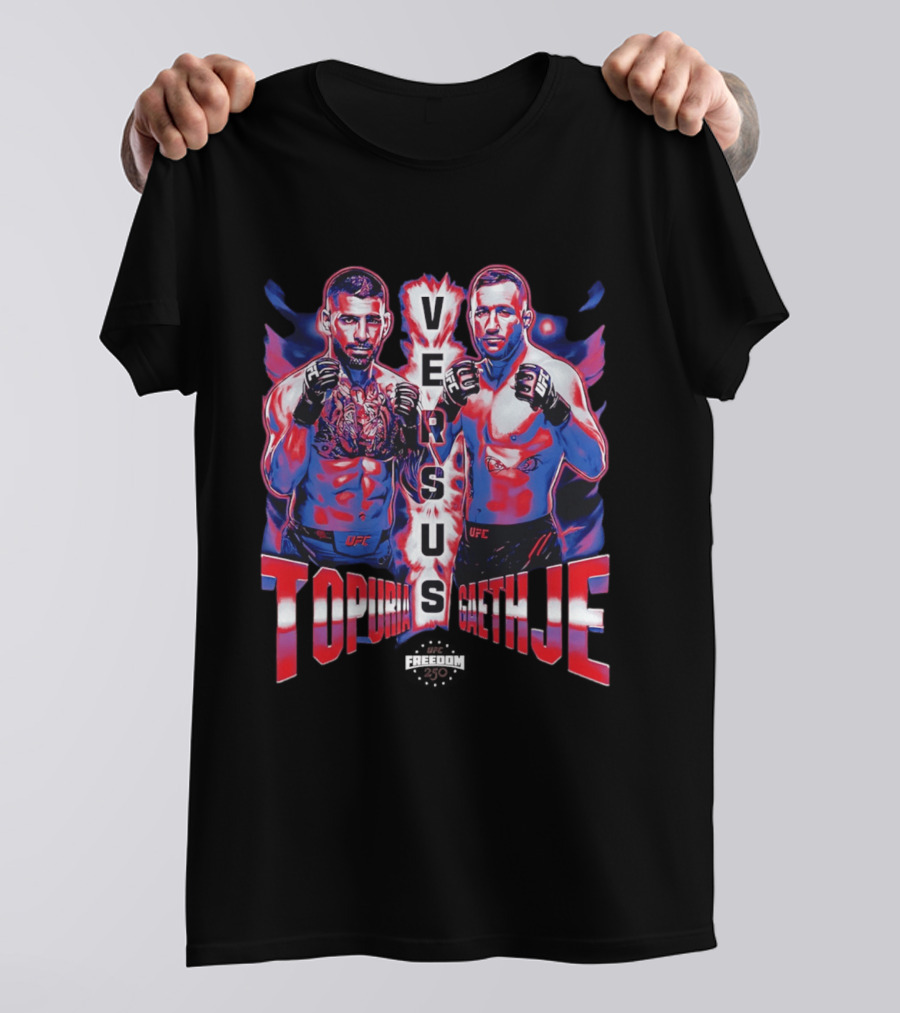 Ilia Topuria Versus Justin Gaethje UFC 250 Matchup T-Shirt
