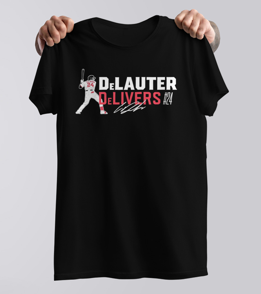 DeLauter Delivers 24 Cleveland Guardians Swing T-Shirt
