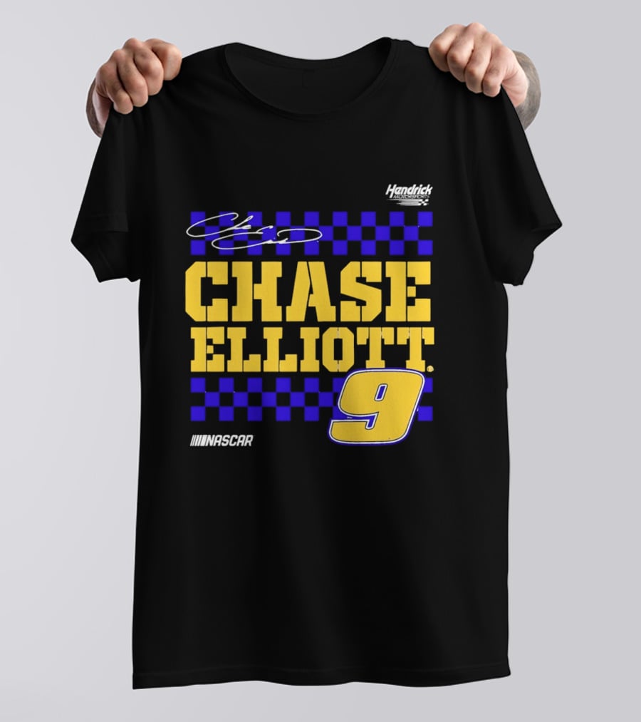 Chase Elliott 9 NASCAR Hendrick Motorsports Vive La Fete Autographed T-Shirt