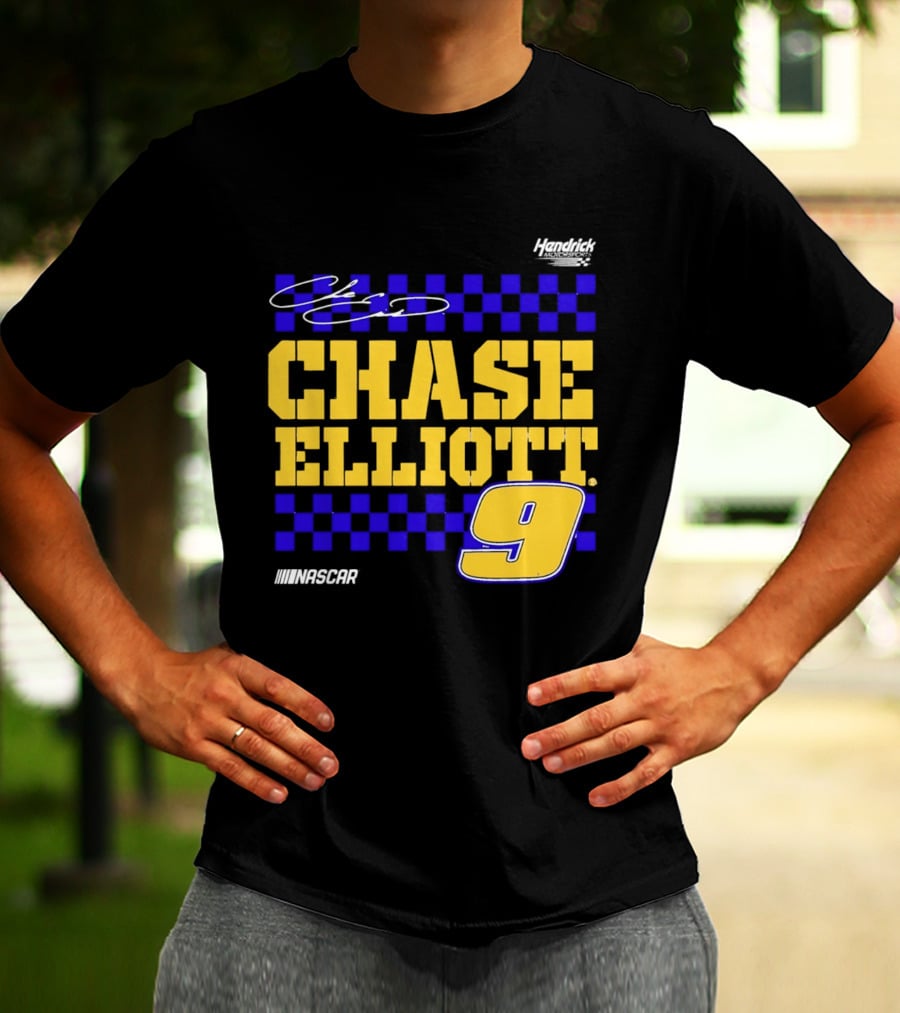 Chase Elliott 9 NASCAR Hendrick Motorsports Vive La Fete Autographed T-Shirt