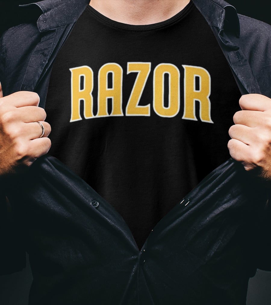 Razor Shines Montreal Expos MLB Yellow Retro Font T-Shirt
