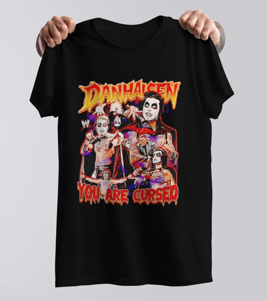 Danhausen WWE You Are Cursed Wrestling Montage Comic T-Shirt