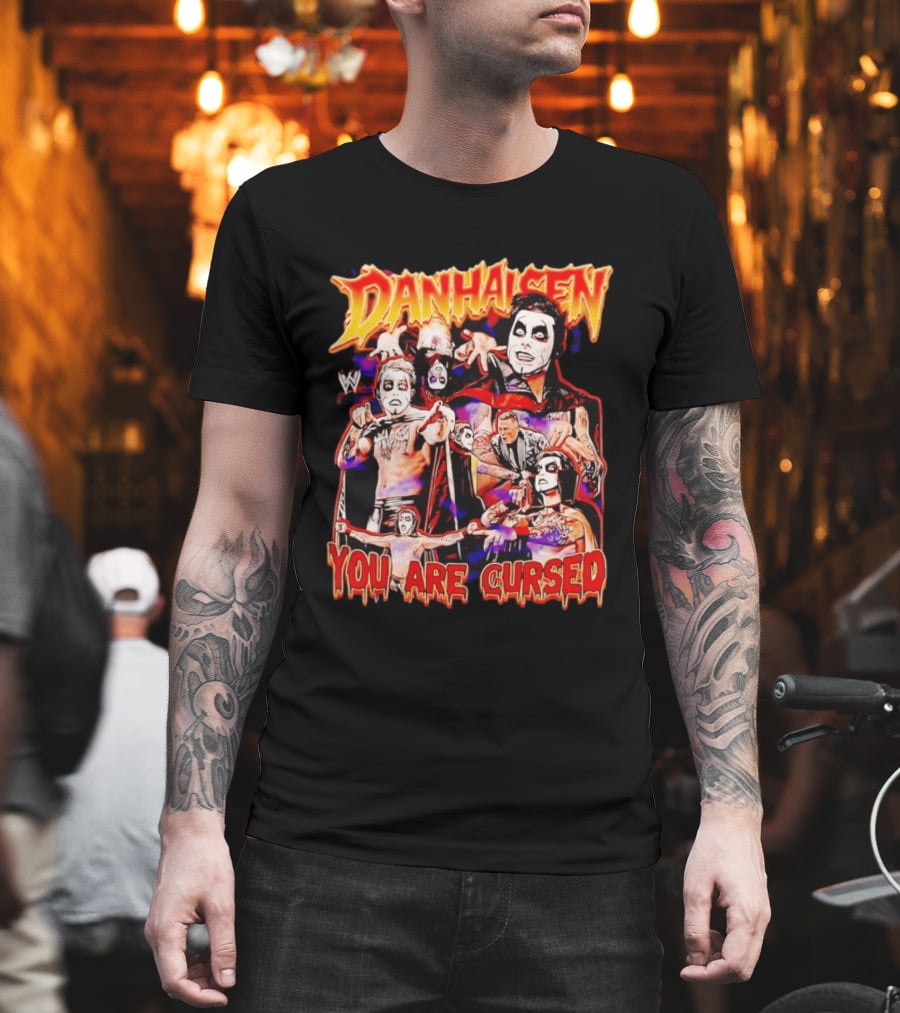 Danhausen WWE You Are Cursed Wrestling Montage Comic T-Shirt