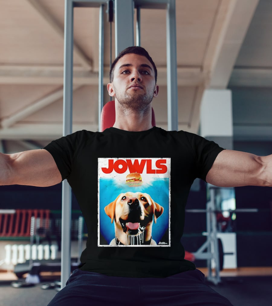Jowls Labrador Dog Looking At Hamburger T-Shirt