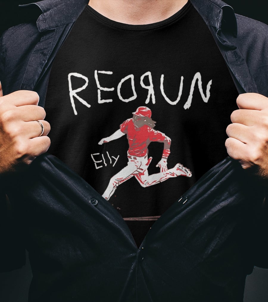 Redrun Elly De La Cruz Cincinnati Reds Baseball Action T-Shirt