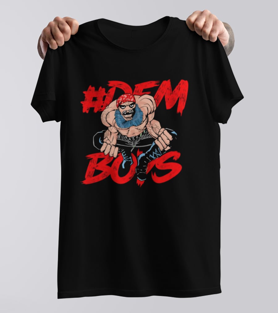 #DEM BOYS Bearded Muscle Wrestler Red Bandana T-Shirt