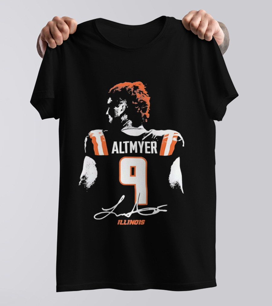 Luke Altmyer 9 Illinois Fighting Illini Football Player T-Shirt
