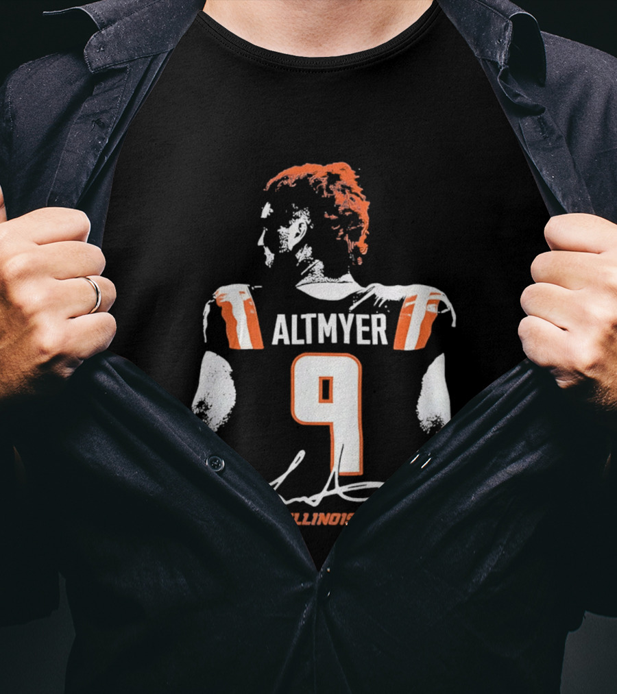 Luke Altmyer 9 Illinois Fighting Illini Football Player T-Shirt