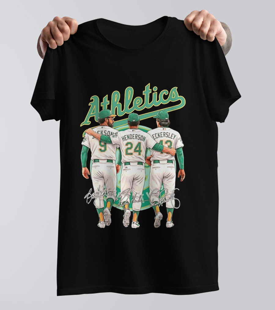 Rickey Henderson Reggie Jackson Dennis Eckersley Oakland Athletics Legends T-Shirt