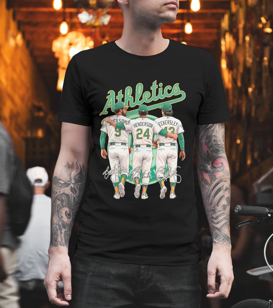 Rickey Henderson Reggie Jackson Dennis Eckersley Oakland Athletics Legends T-Shirt