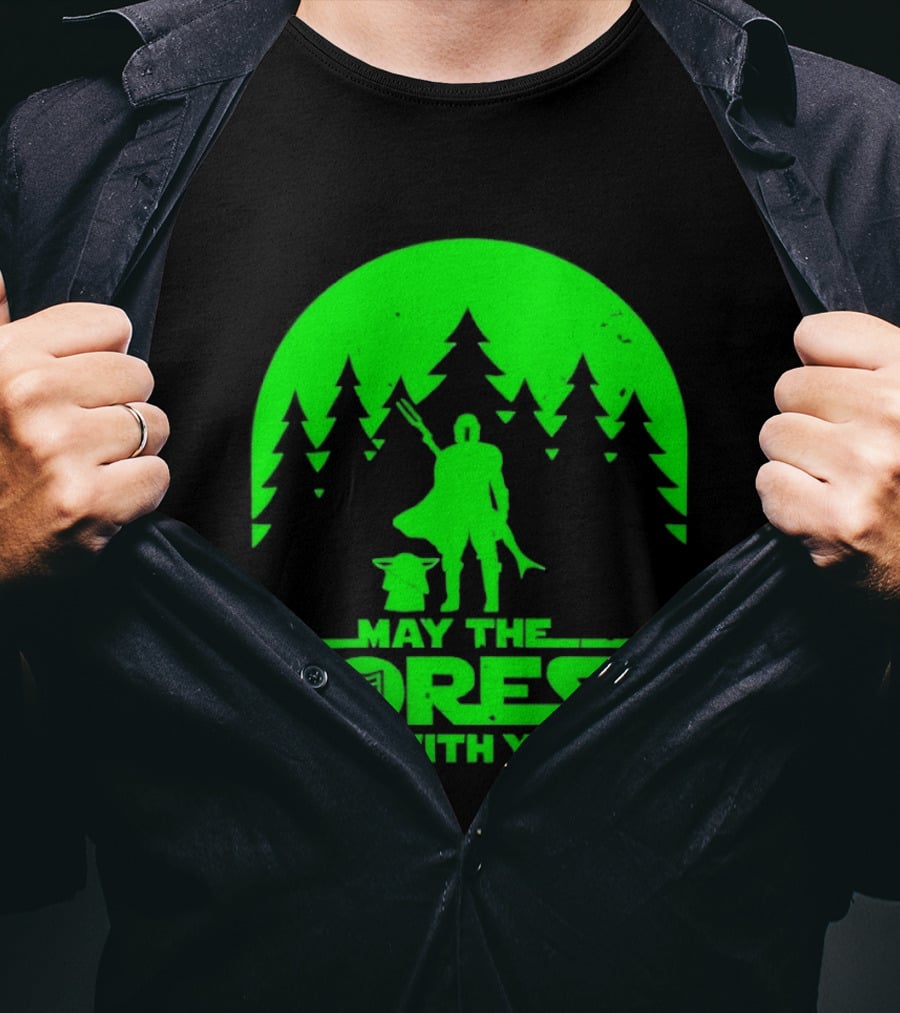 May The Forest Be With You Star Wars Trees And Characters T-Shirt
