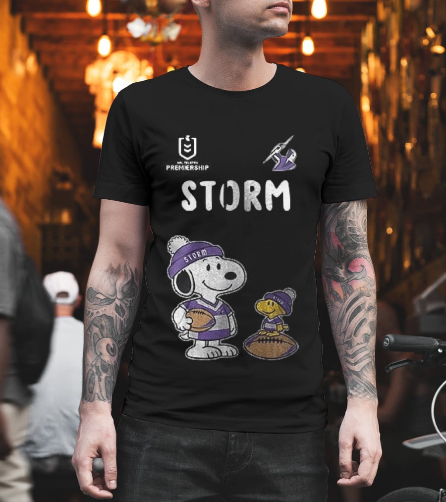 Melbourne Storm Peanuts Collaboration Snoopy Football Team Loyalty T-Shirt