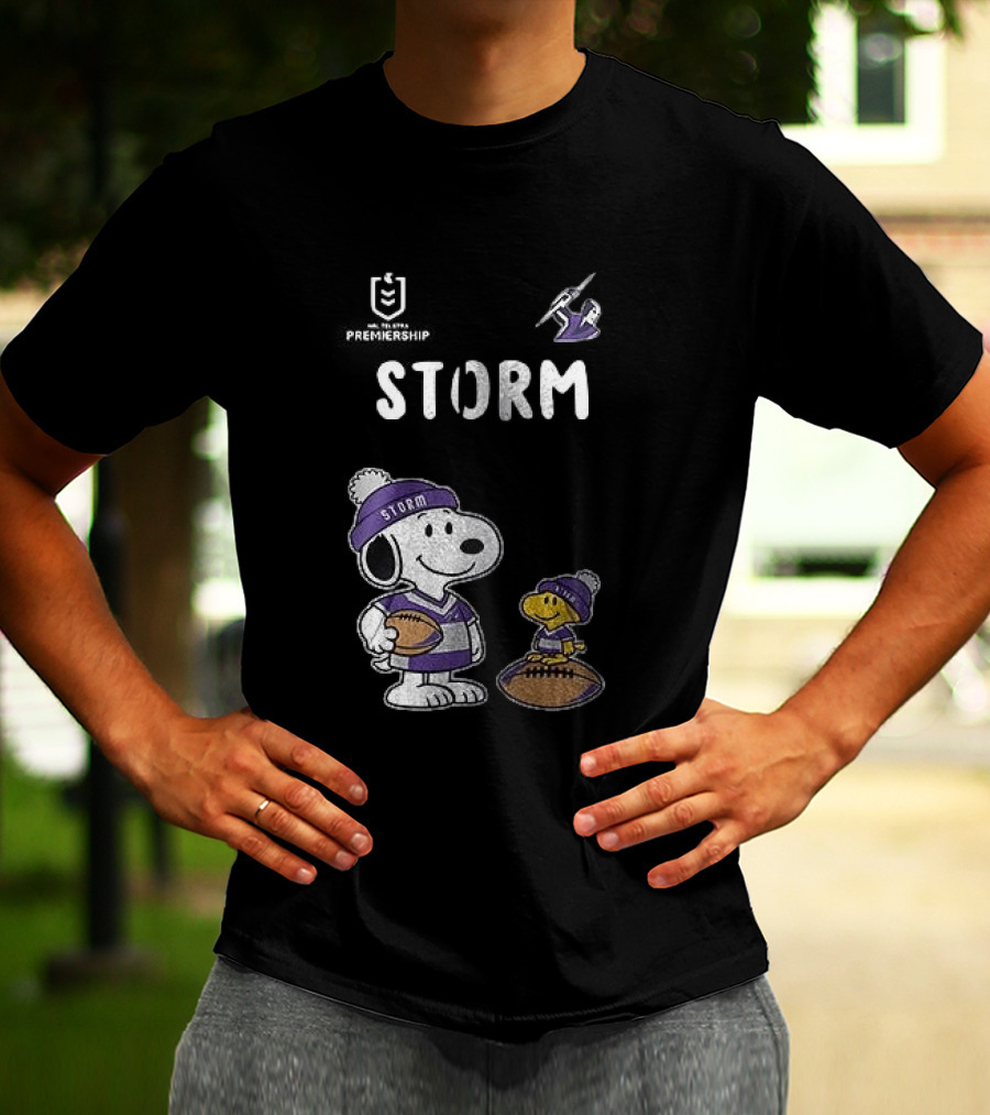 Melbourne Storm Peanuts Collaboration Snoopy Football Team Loyalty T-Shirt