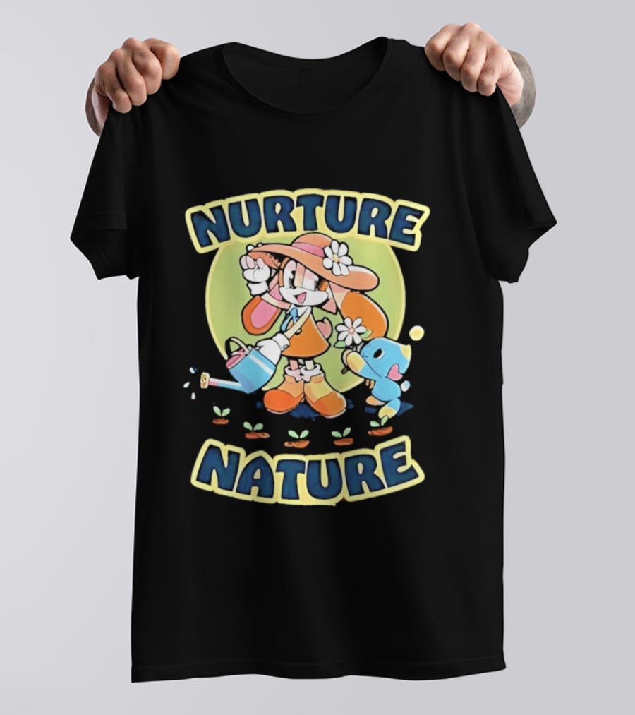 Nurture Nature Hedgehog Chao Earth Day Gardening T-Shirt