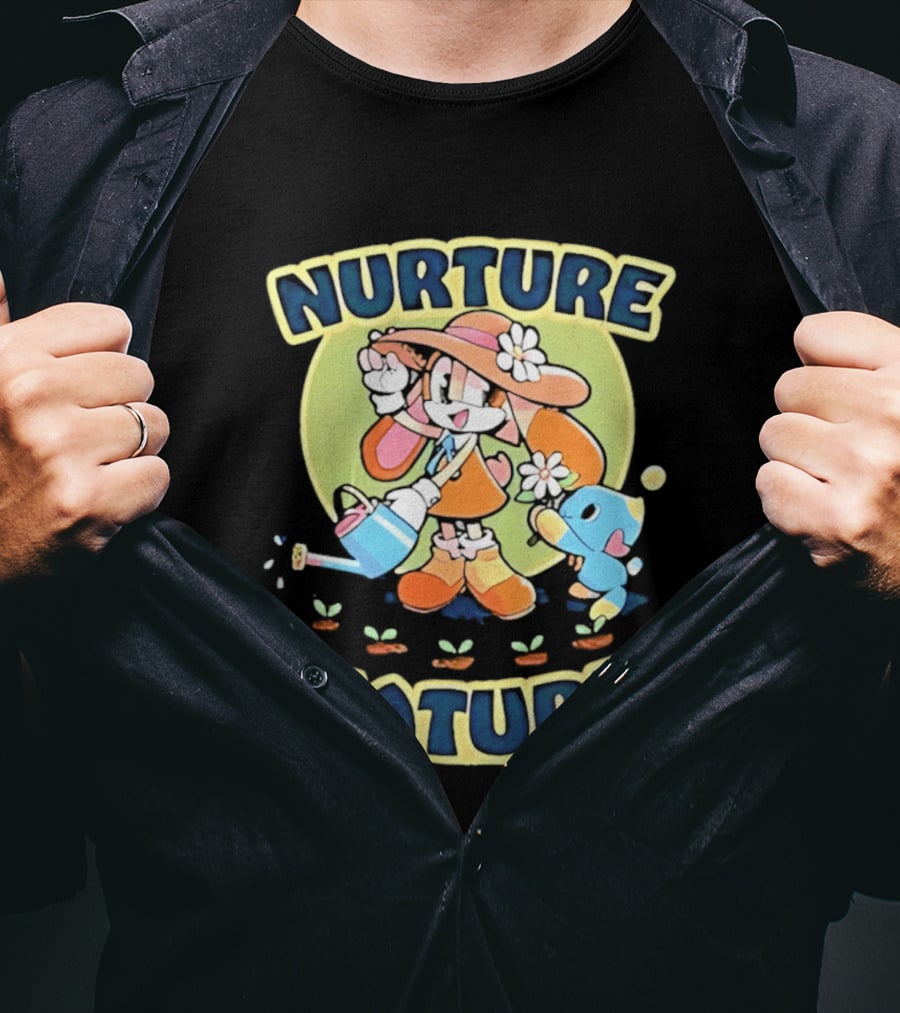 Nurture Nature Hedgehog Chao Earth Day Gardening T-Shirt